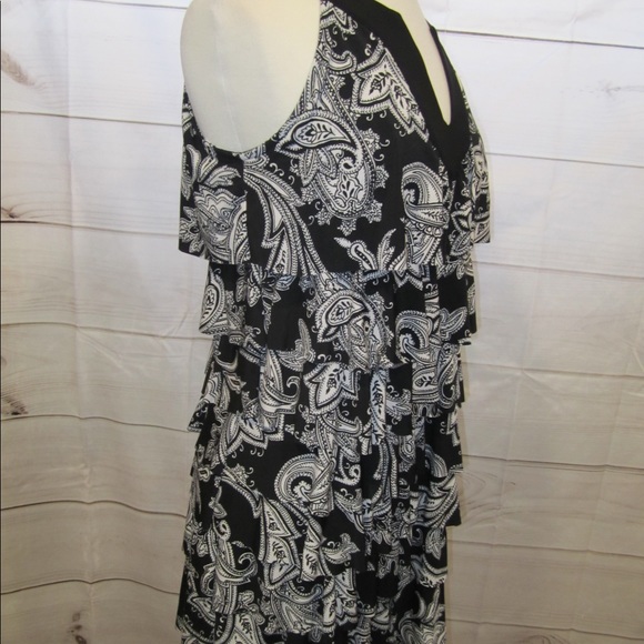 NWT WHBM Rhumba Paisley Print Ruffle Dress Sz M - Picture 3 of 8